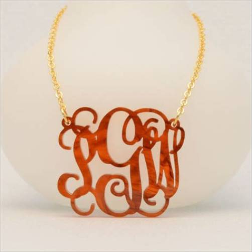 Monogram Acrylic Necklace